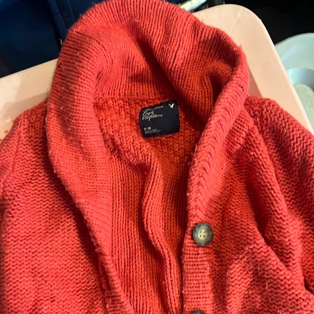 American Eagle Outfitters red knit Cardigan
